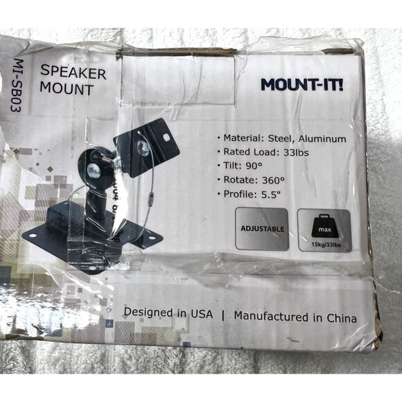 Mount-It! Speaker Mount MI-SB03 Steel/Aluminum Adjustable 33lbs Load 360° Tilt 9 - Picture 4 of 9
